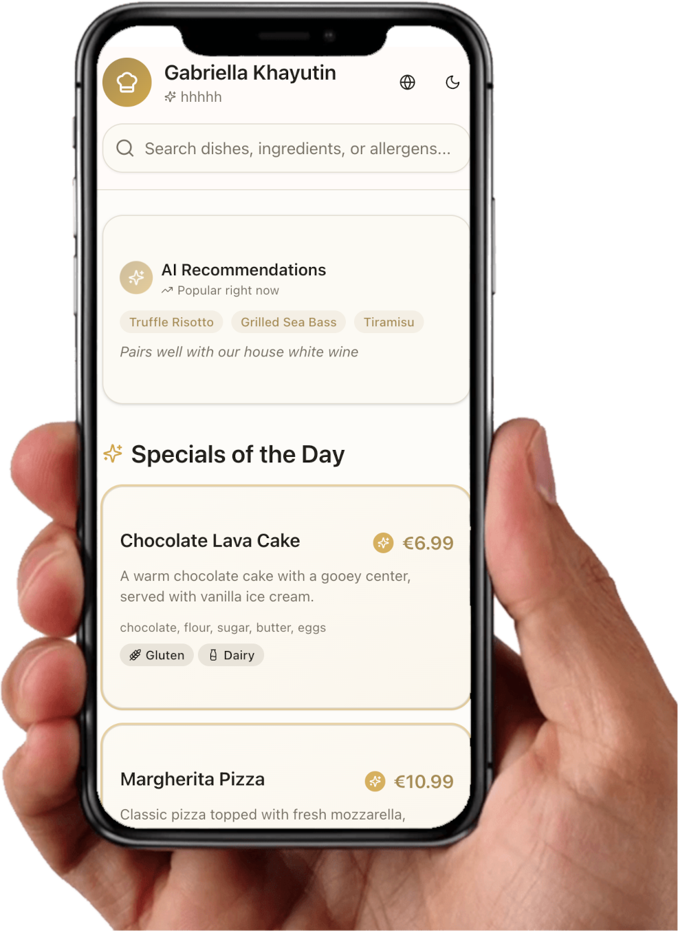 SolaiMenu Mobile App in Hand